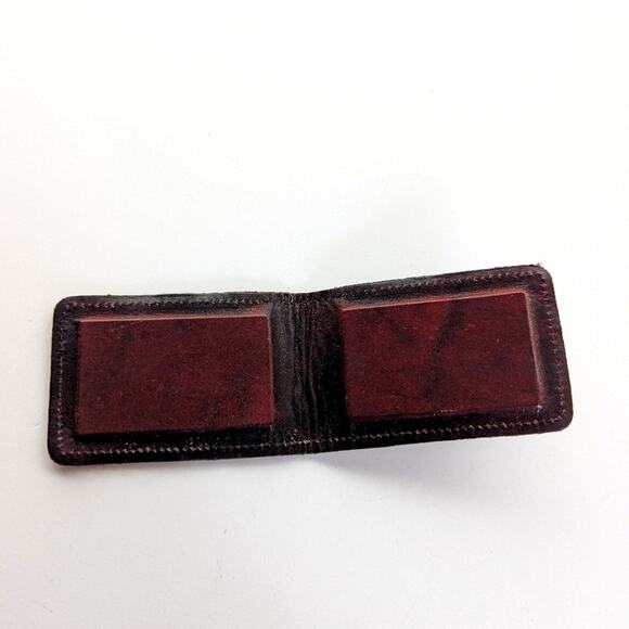 Vintage Rico Leather Magnetic Money Clip ID Credit Card Holder Wallet - Picture 2 of 4